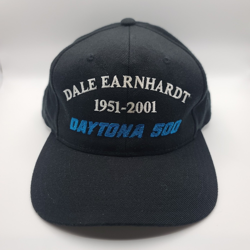 Vtg Dale Earnhardt Daytona‎ 500 Memorial Snapback Hat Yupoong Black Racing Hat